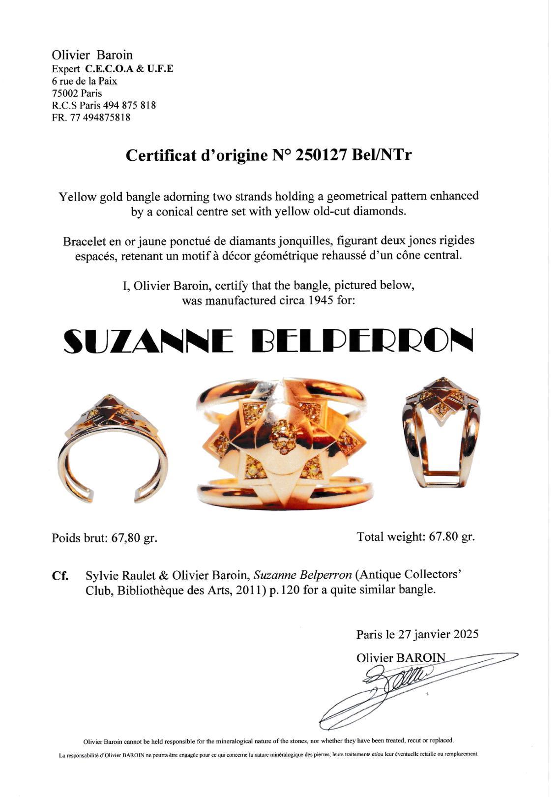 Suzane Bellperon 18K Yellow Gold and Yellow Diamonds set