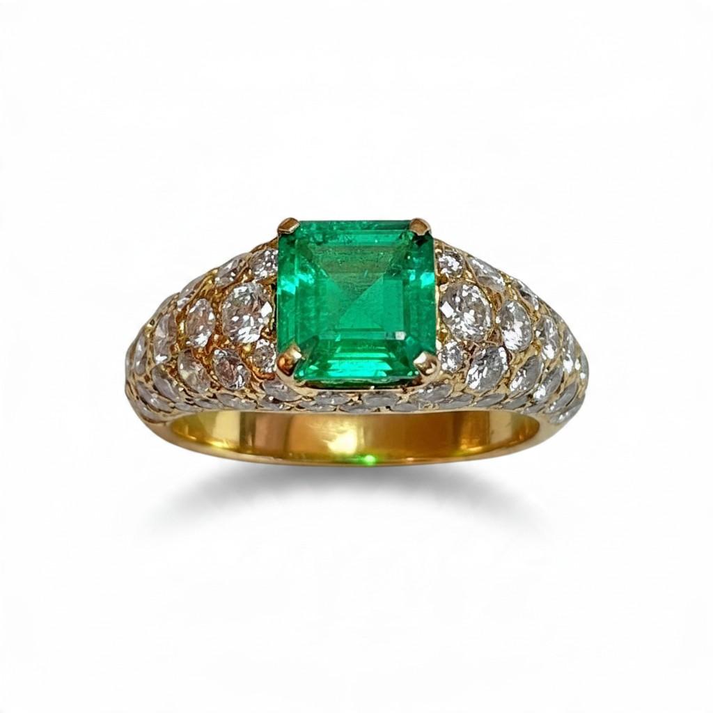 Cartier Colombian Emerald and Diamond Ring