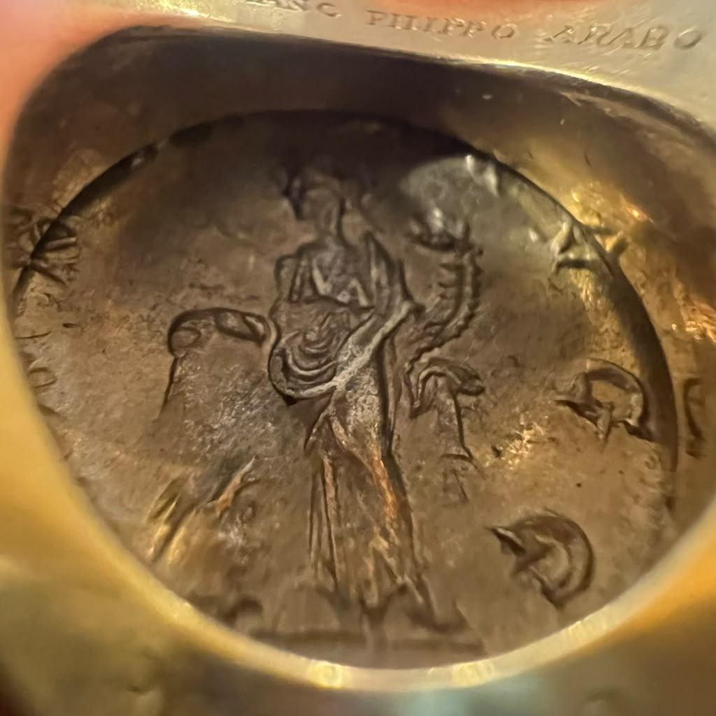Bulgari Monete Coin "Antoniniano Filippo Arabo 244-249 BC" Ring