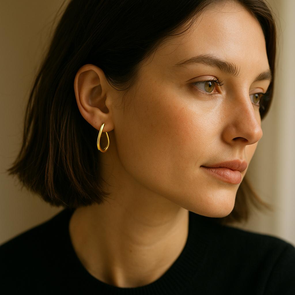 18k Yellow Gold  A. Cipullo 1970s  Gold Teardrop Earrings