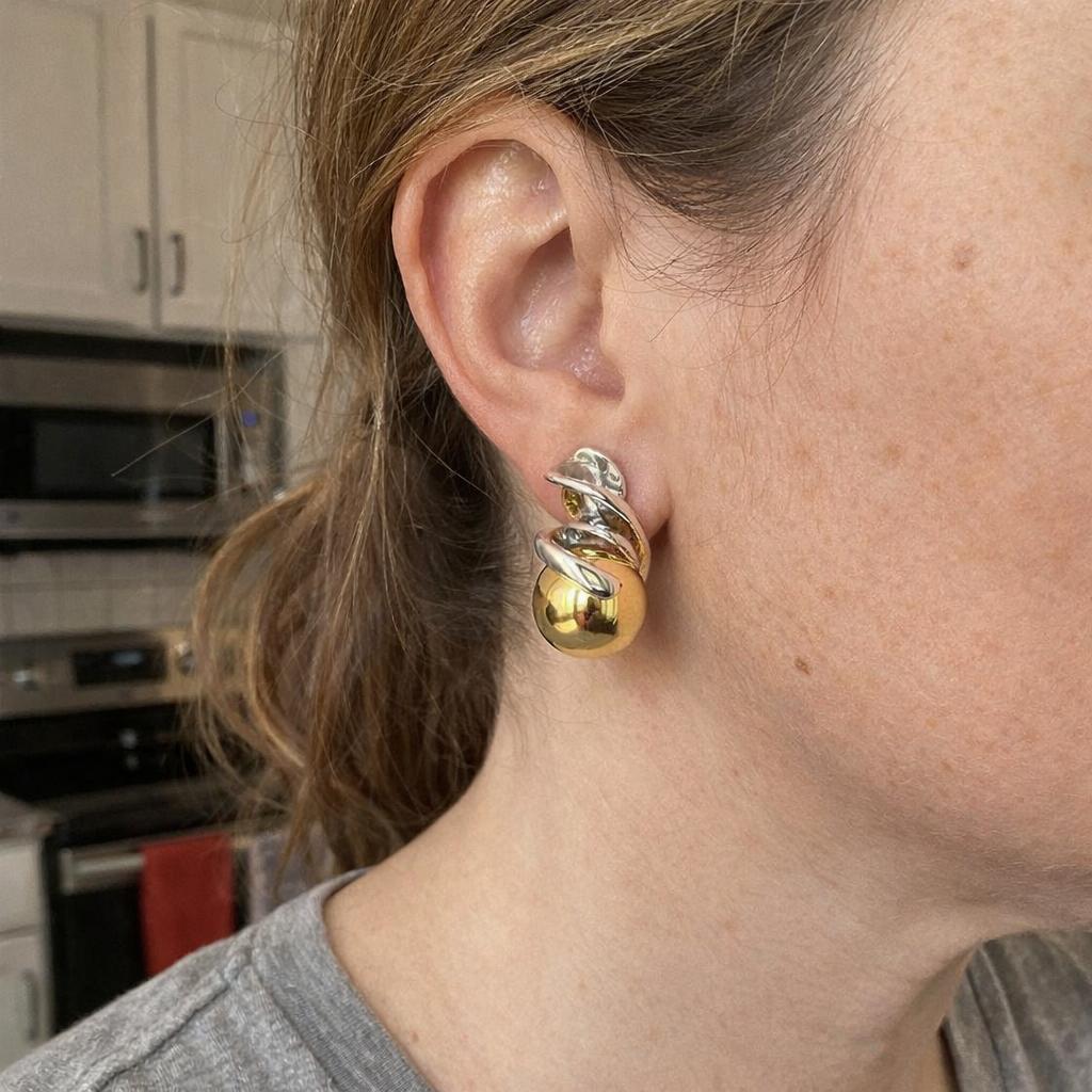 Marina B “Fusilli” Sterling Silver & Gold Earrings