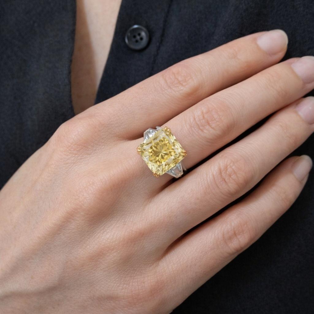 Fancy Intense Yellow Diamond Ring – 16.05 Carats, vS2 GIA 2181005741 -