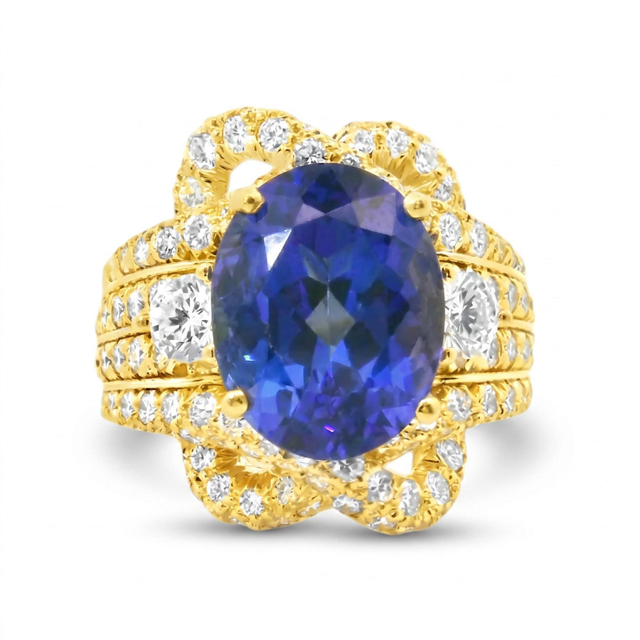 1980 Henry Dunay Tanzanite and Diamond Ring