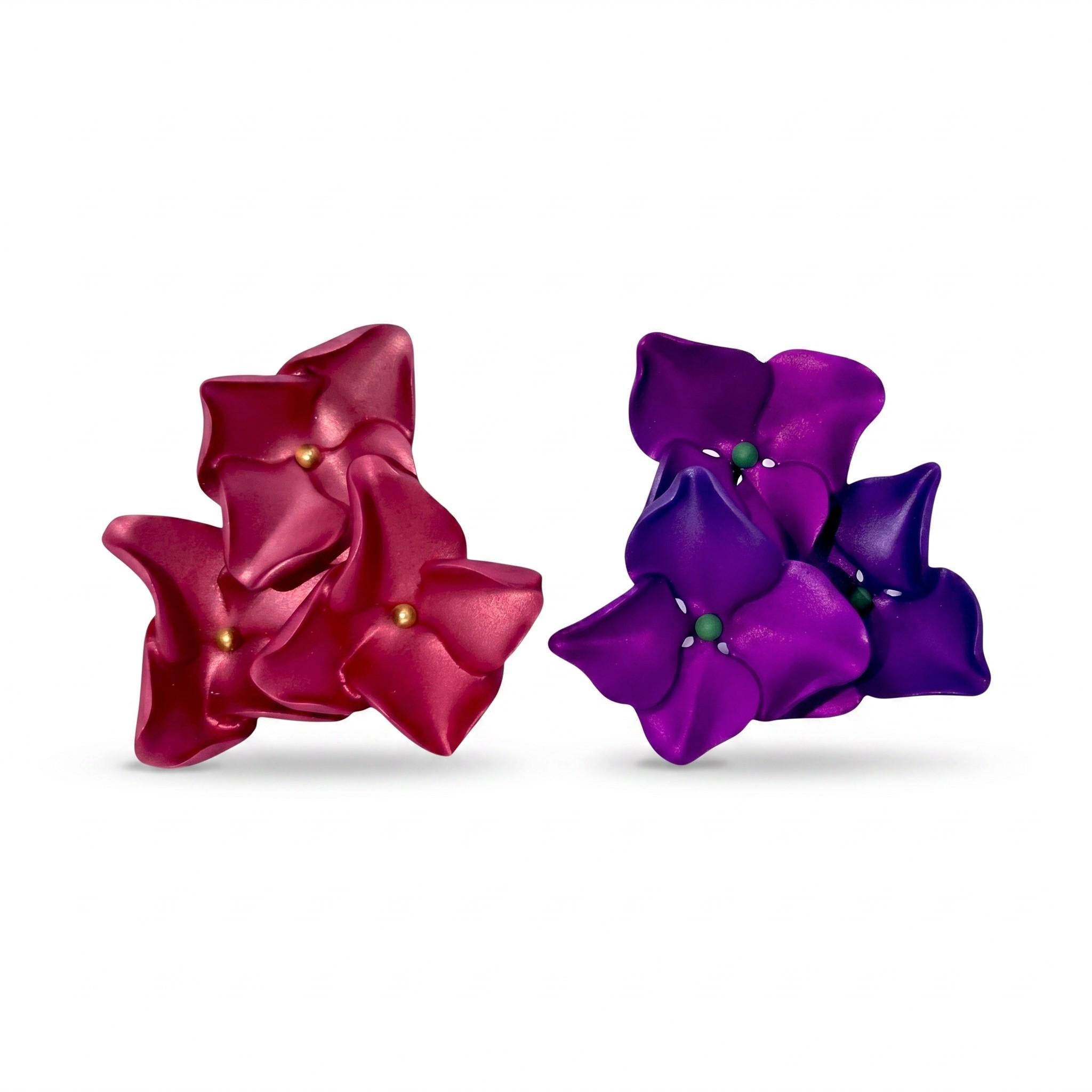 JAR Bicolor Aluminum Hydrangea Earrings
