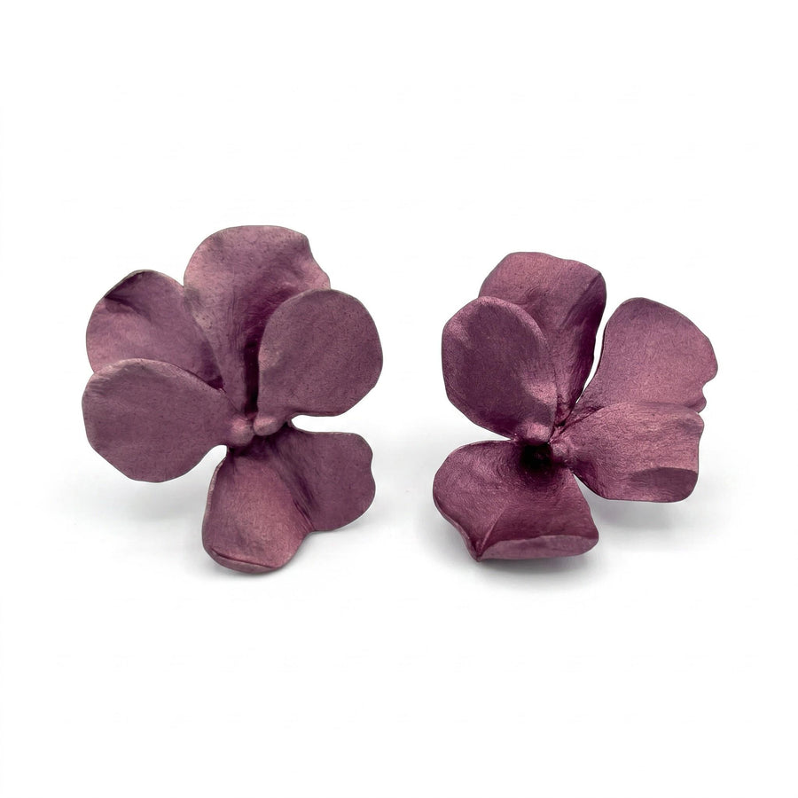 JAR Violet Aluminum Pansy Earrings