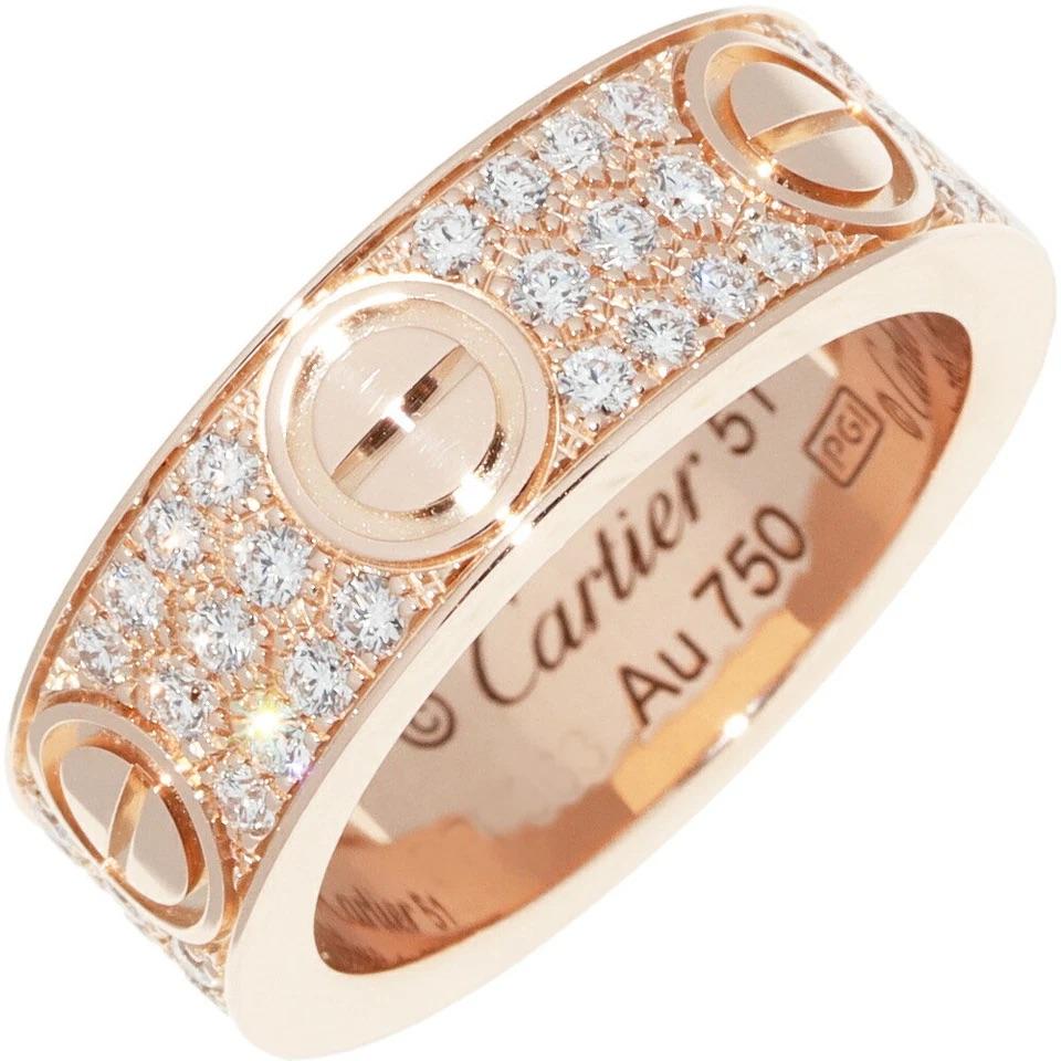 Cartier Love Ring, Full Pavé in Rose Gold