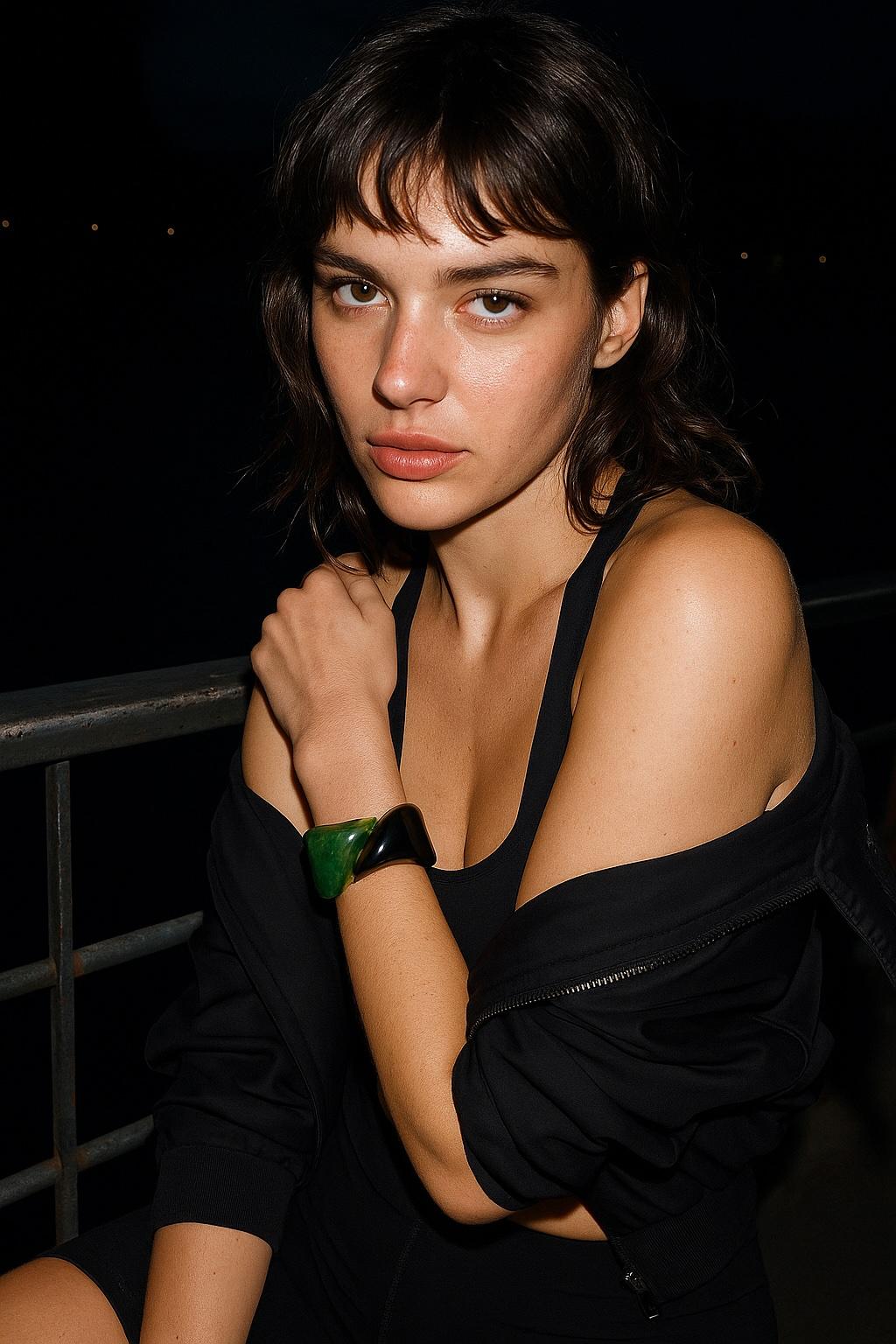 Elsa Peretti for Tiffany & Co. Nephrite and Black Jade Cuff, 1980s