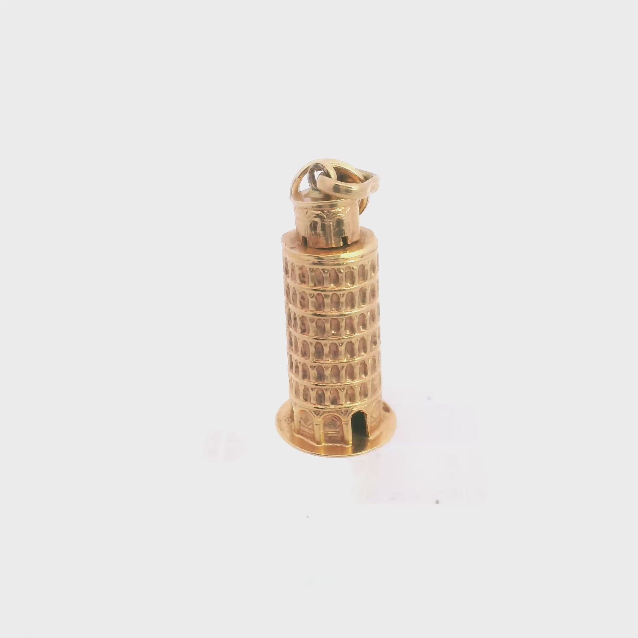18K Italy Tower of Pisa Charm Pendant