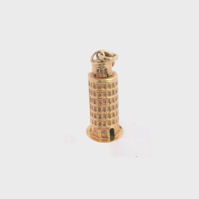 18K Italy Tower of Pisa Charm Pendant