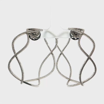 Interlaced Light: Diamond Hoop Earrings in 18K White Gold