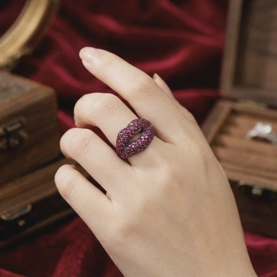 Hotlips Ruby Pavé Ring by Solange Azagury-Partridge