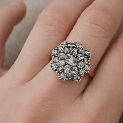 Victorian Diamond Cluster Ring