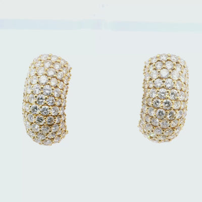 18K Boucheron Paris Diamond Huggies Earrings Serial No. P36947