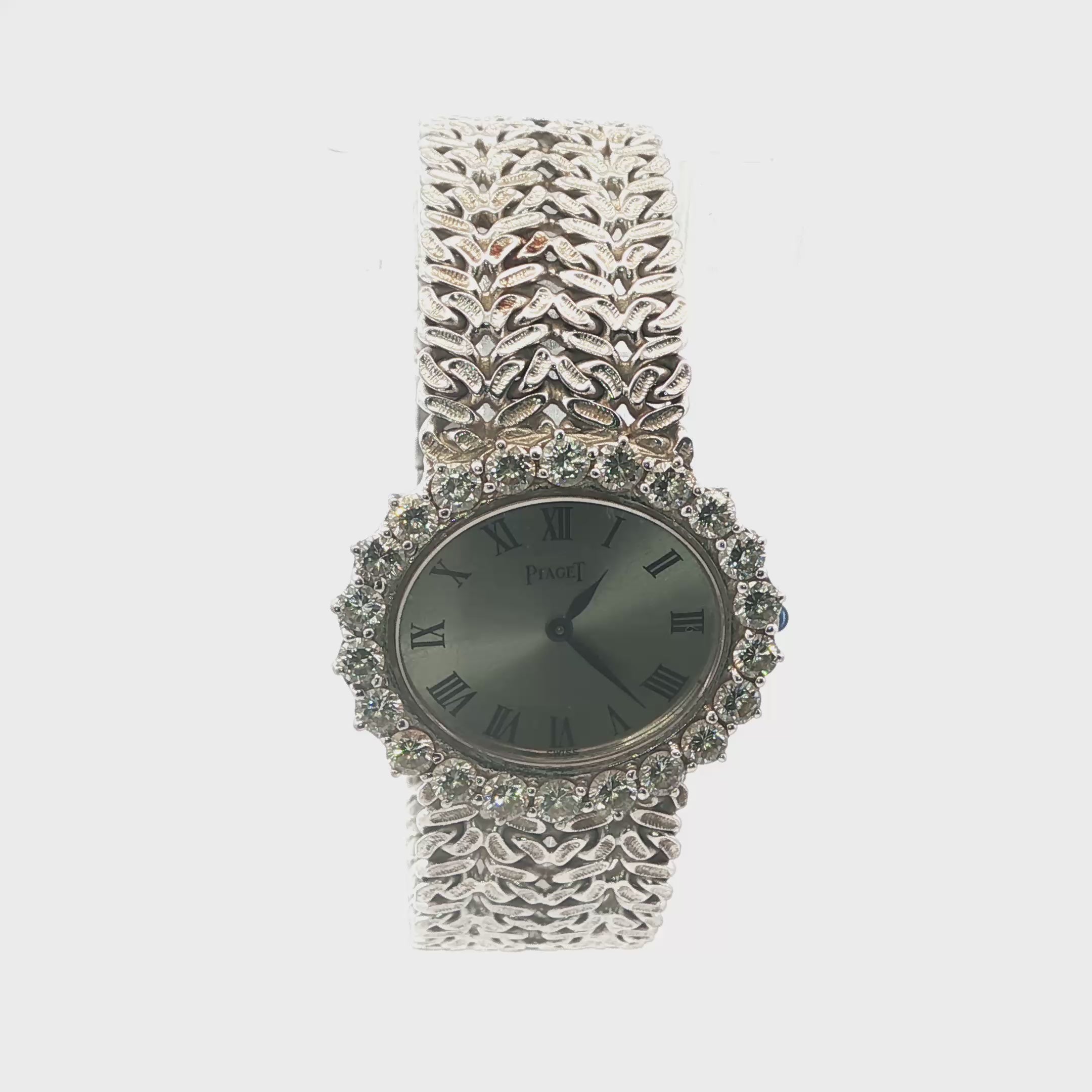 Piaget 18K White Gold and Diamond Lady’s Watch with Mesh Bracelet