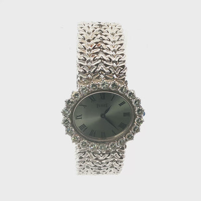 Piaget 18K White Gold and Diamond Lady’s Watch with Mesh Bracelet