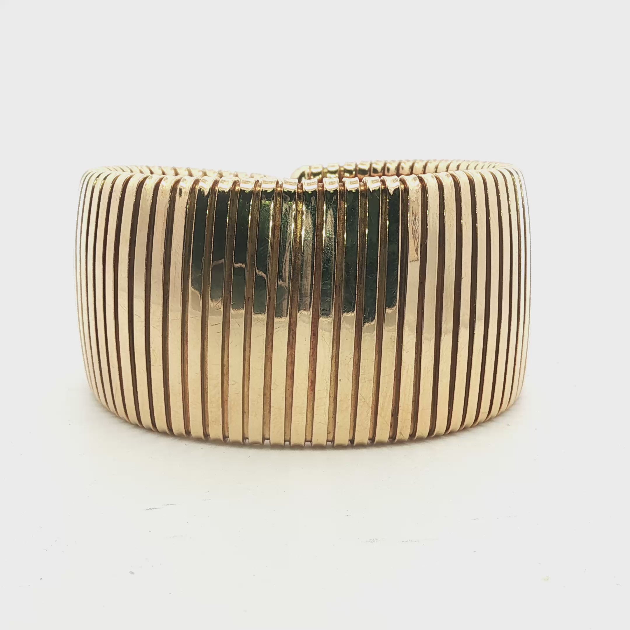 18K Yellow Gold Tubogas bangle italy 1980