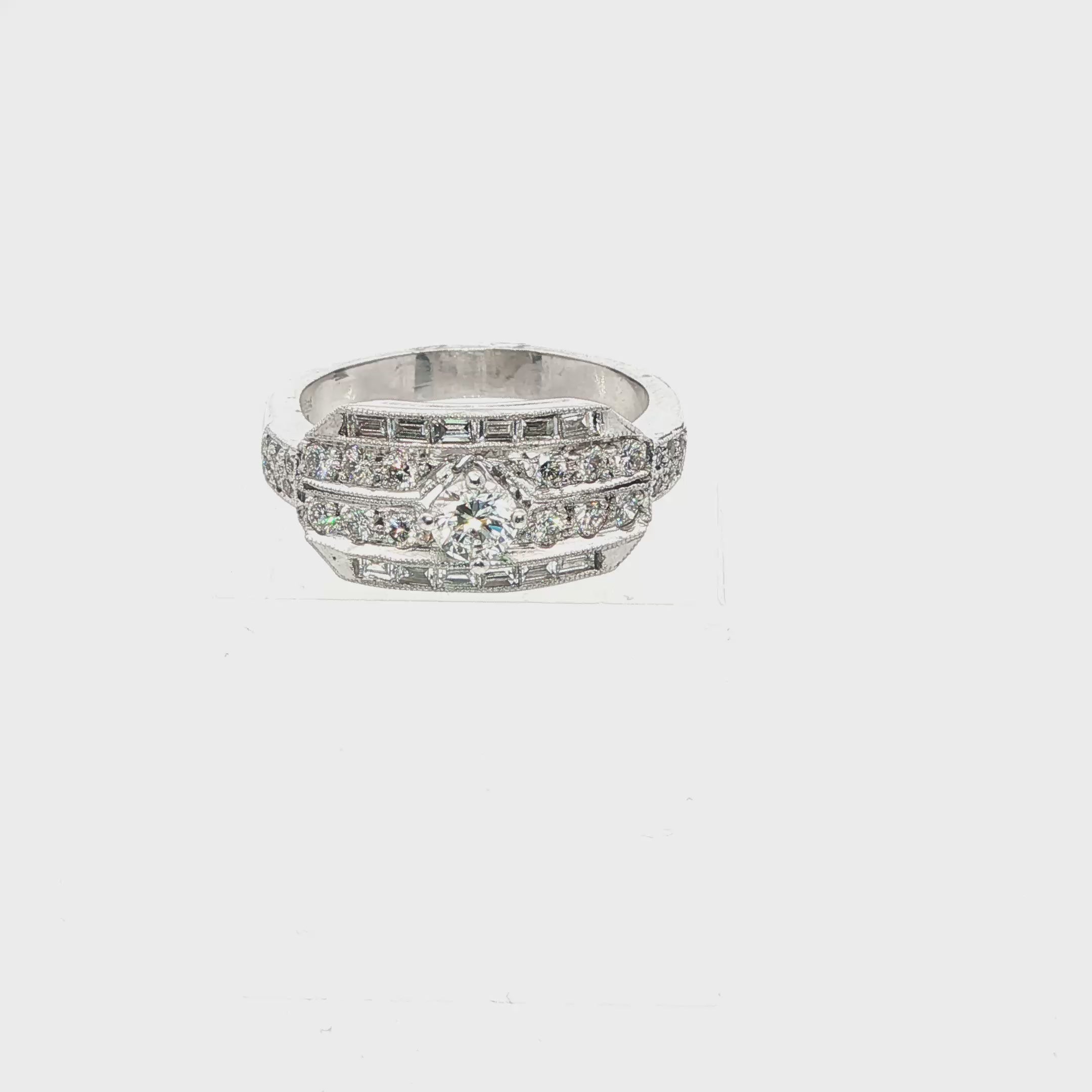 Crown of Light: French Retro Diamond Ring