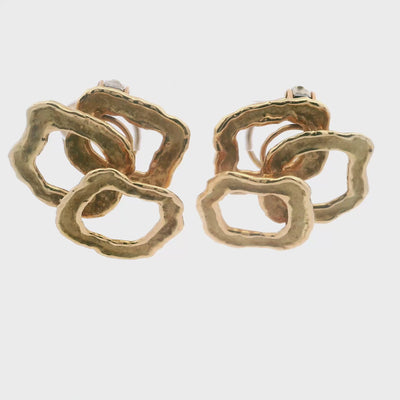 18K Chaumet Textured Gold Earrings