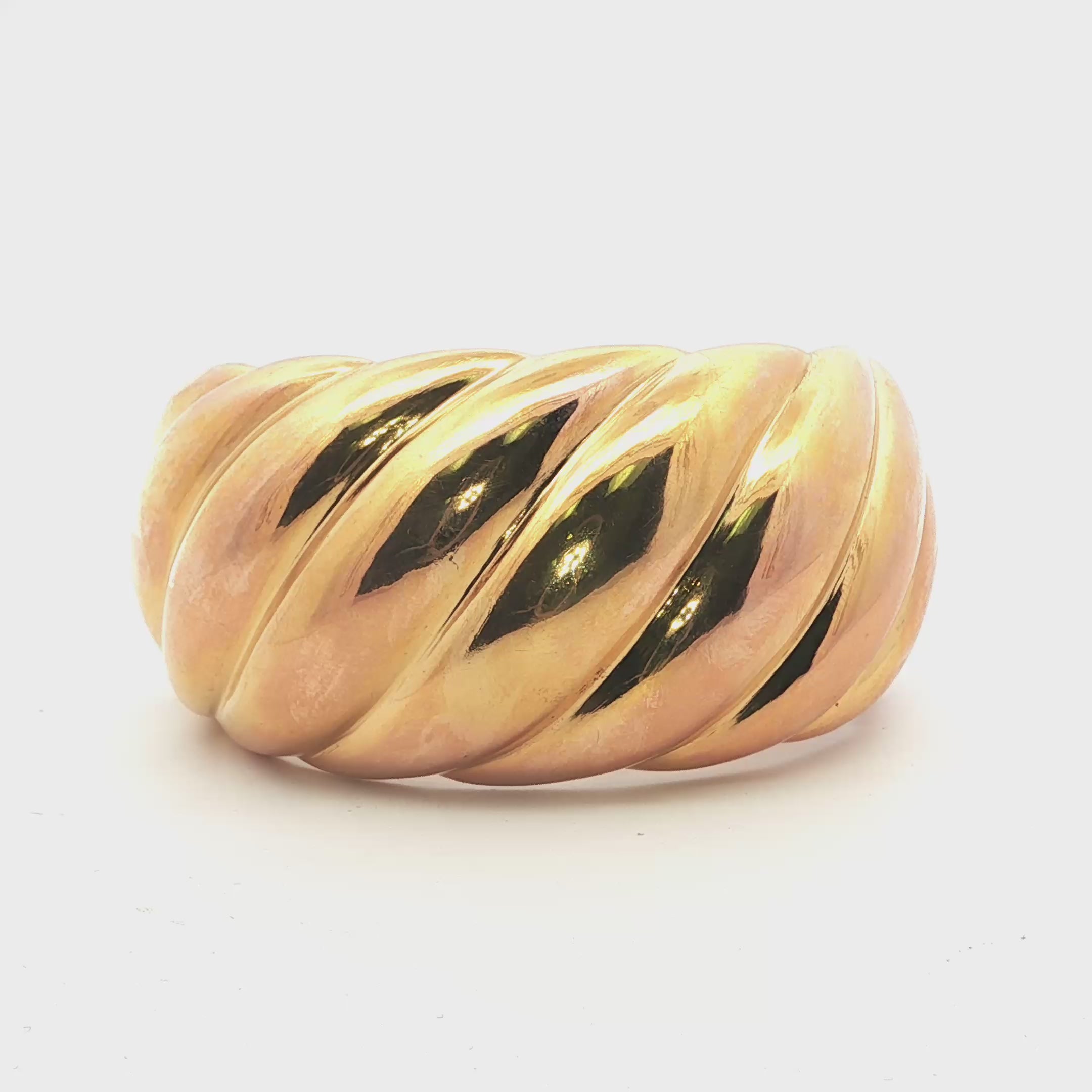Sculpted Gold Cuff Bracelet, circa 1980