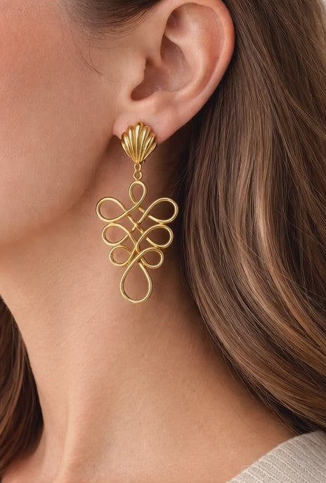 1970s Gold Dangle Earrings