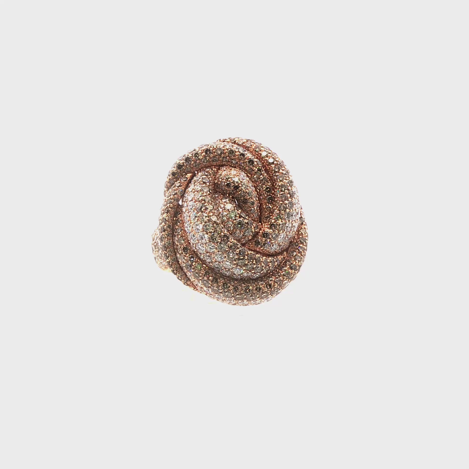 Palmiero Serpent Ring in Multicolor Diamond Pavé