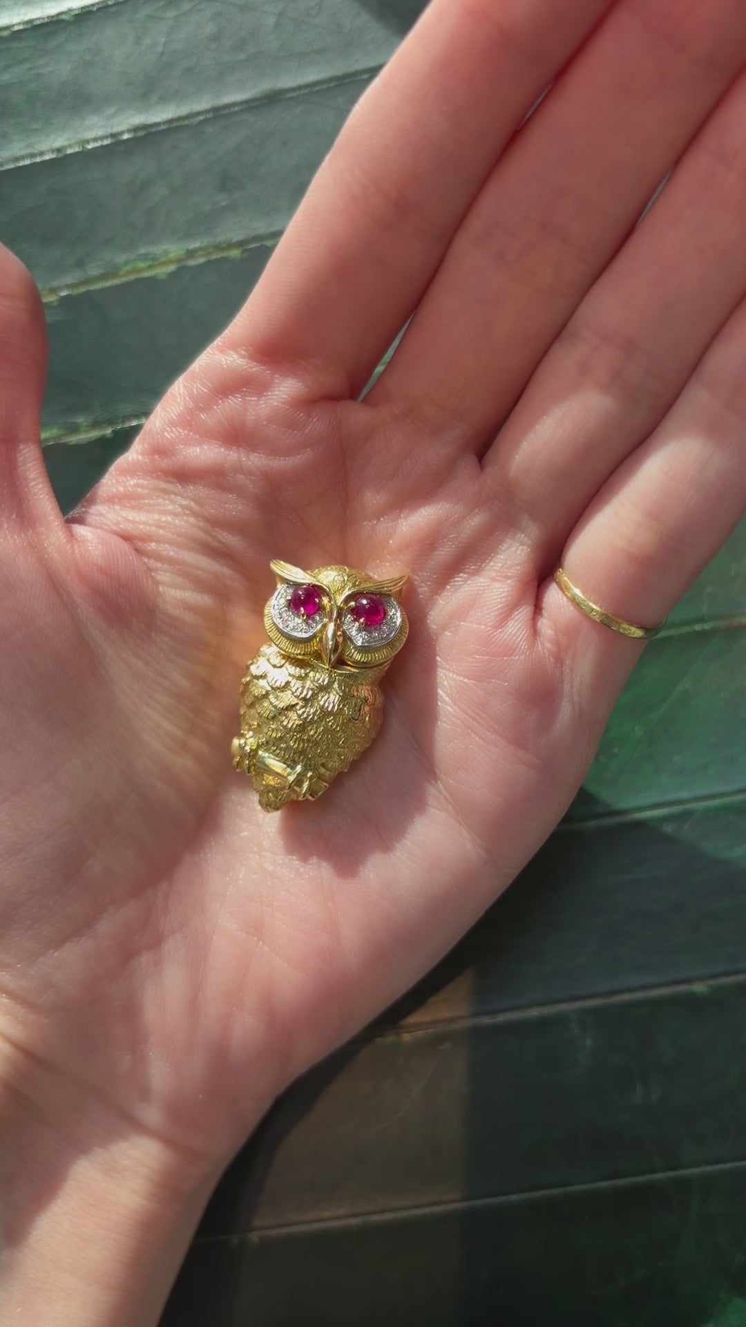 Cartier New York Ruby and Diamond Owl Brooch