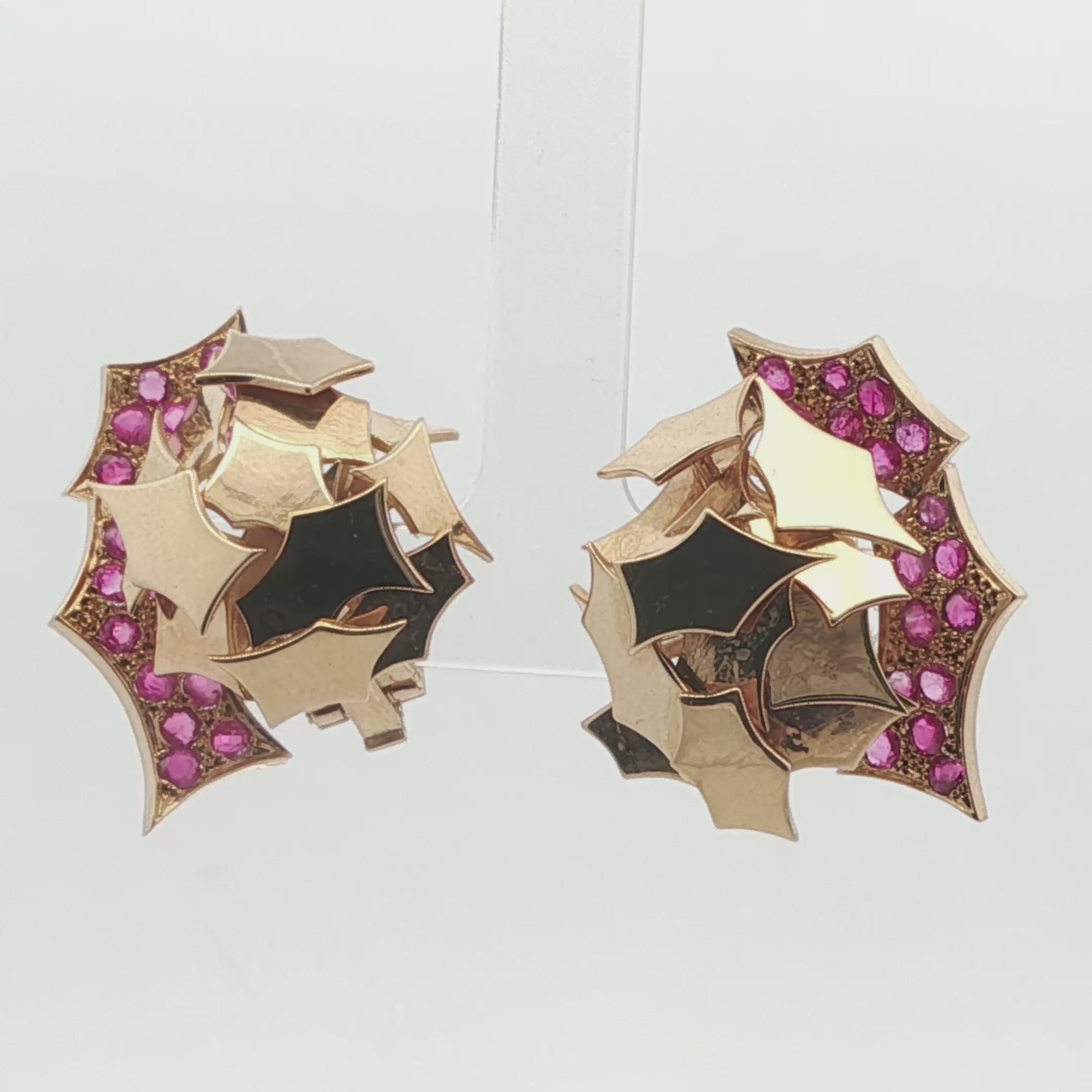 Vintage 18K Gold and Ruby Clip-On Earrings