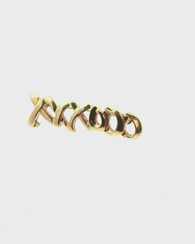 1983 Tiffany & Co. XOXO Brooch Pin in 18K Yellow Gold