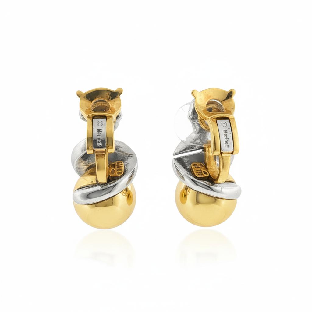 Marina B “Fusilli” Sterling Silver & Gold Earrings