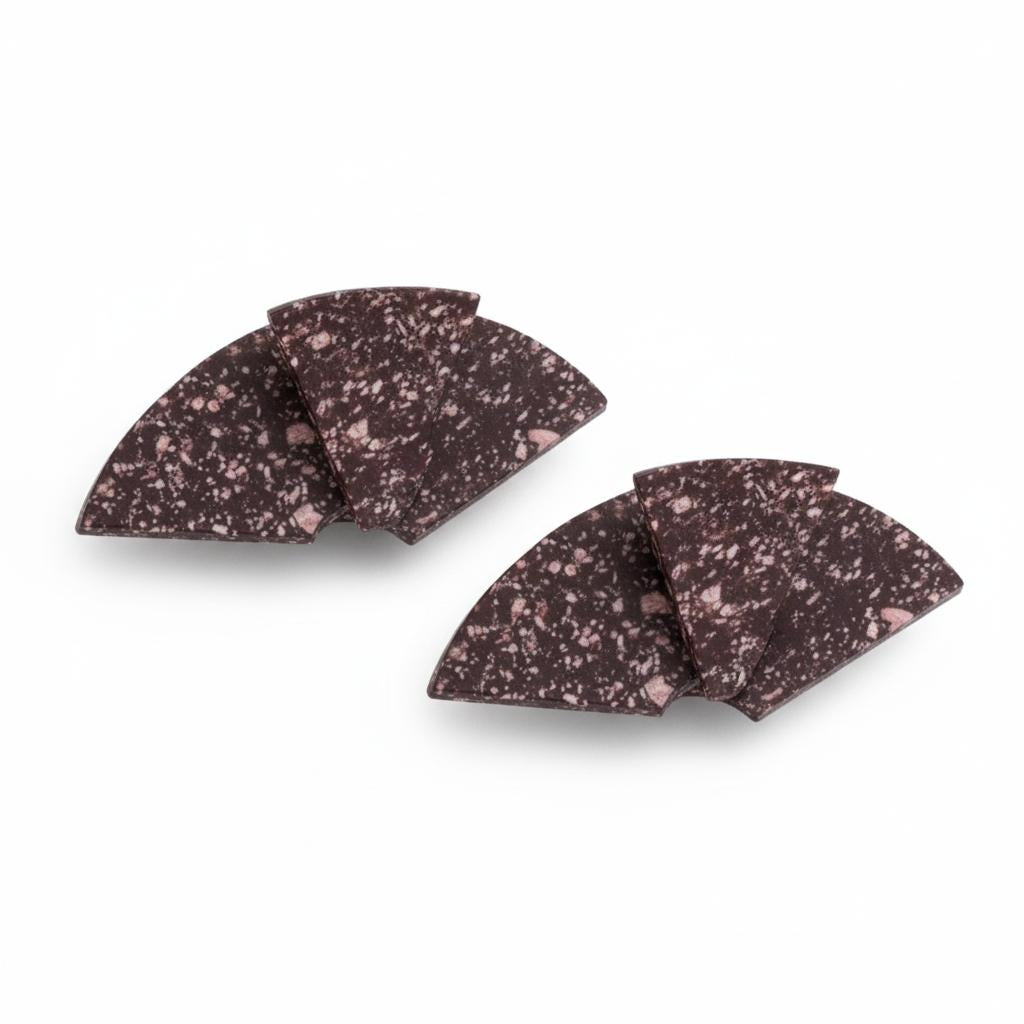 18k Yellow Gold  JAR 2000s   Earrings Porphyry Fan in hard Red Stone