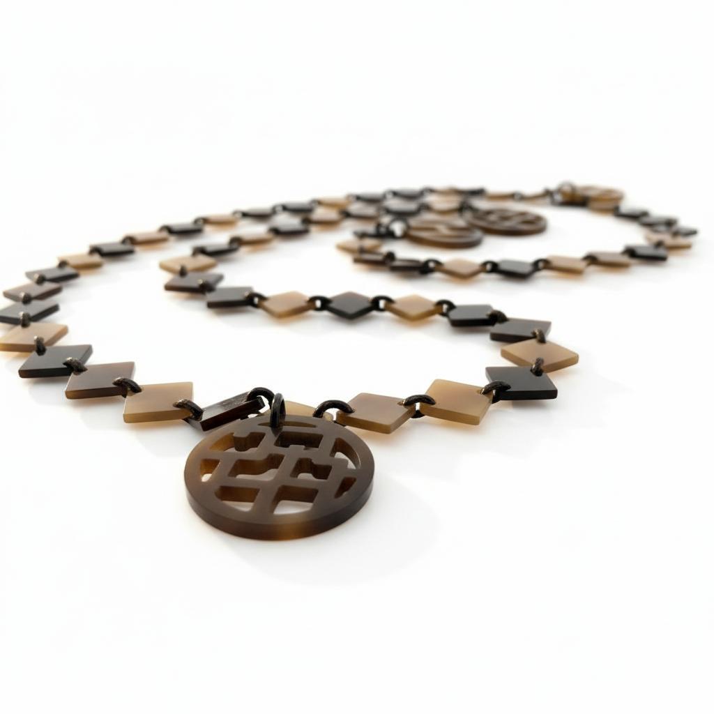 Hermès Buffalo Horn Diva Necklace-Long Necklace · Brown · 126 cm