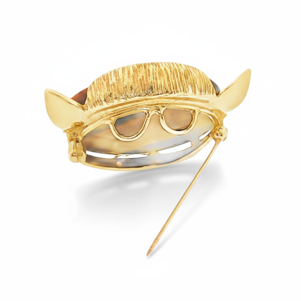 Cartier Tiger’s Eye Feline Brooch   France, 1970