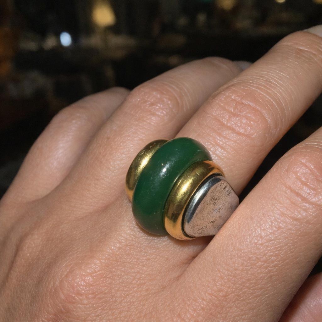 Puiforcat Jade and Silver Ring | Circa 1930s